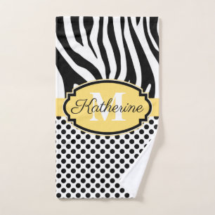 Zebra Print en Stip Patroon Bad Handdoek