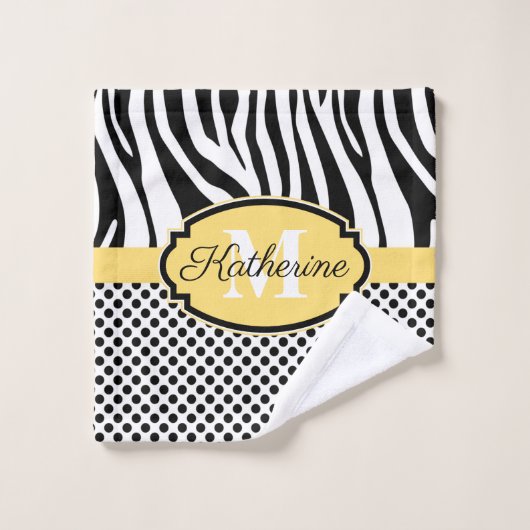Zebra Print en Stip Patroon Bad Handdoek (Wasdoekje)