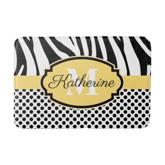 Zebra Print en Stip Patroon Badmat (Voorkant)