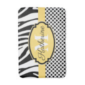 Zebra Print en Stip Patroon Badmat (Voorkant Verticaal)