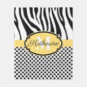 Zebra Print en Stip Patroon Fleece Deken (Voorkant)