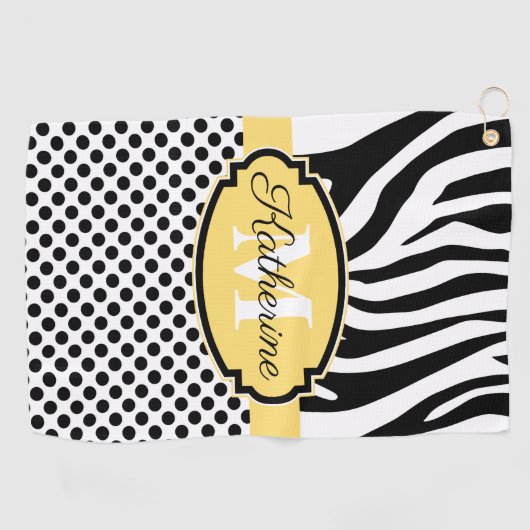 Zebra Print en Stip Patroon Golfhanddoek (Horizontaal)