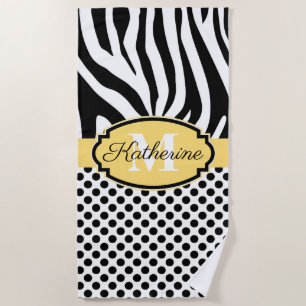 Zebra Print en Stip Patroon Strandlaken