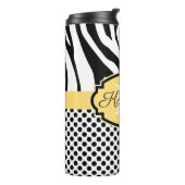 Zebra Print en Stip Patroon Thermosbeker (Gedraaid links)