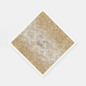 Zebra Print Faux Gold Glitter Servet (Hoek)