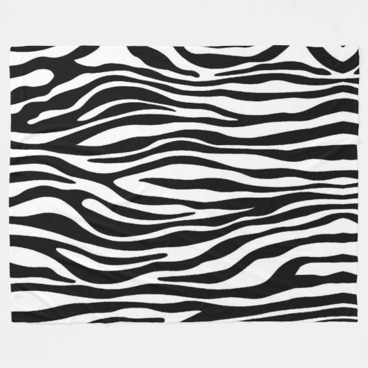 Zebra Print Fleece Deken (Voorkant (Horizontaal))