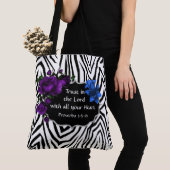 Zebra Print Floral Design Tas Proverbs 3:5-6 (Dichtbij)