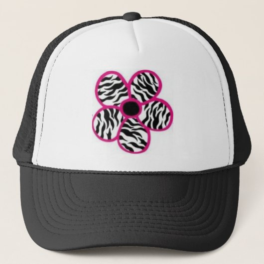 Zebra Print Flower Trucker Pet (Voorkant)