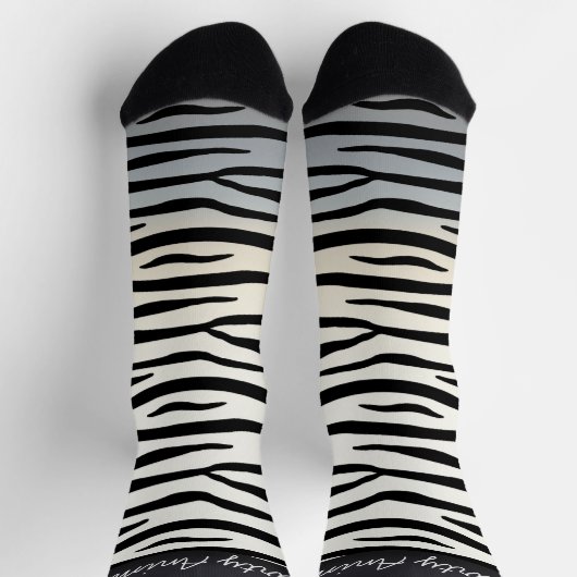 Zebra Print Fun exotic Animal Legs Sokken (Top)
