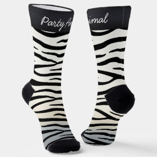 Zebra Print Fun  tekst Sokken