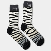 Zebra Print Fun  tekst Sokken (Rechts)