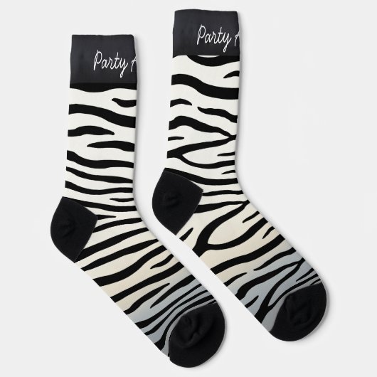 Zebra Print Fun  tekst Sokken (Rechts)