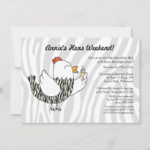 Zebra Print Funny Hen - Hens Party Bachelorette Kaart (Voorkant)