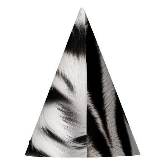 Zebra Print Fur Feesthoedjes (Achterkant)