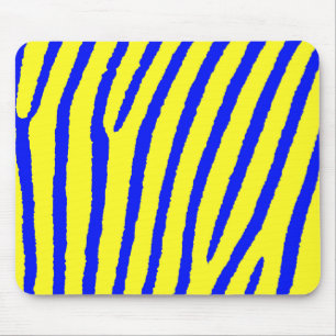 Zebra Print (geel en blauw) Muismat