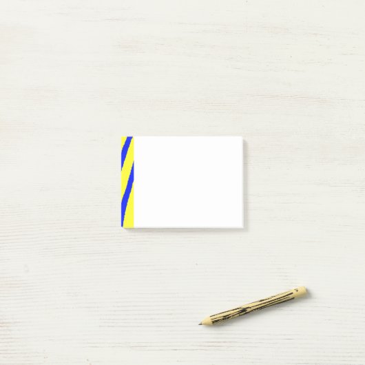 Zebra Print (geel en blauw) Post-it® Notes (Op bureau)