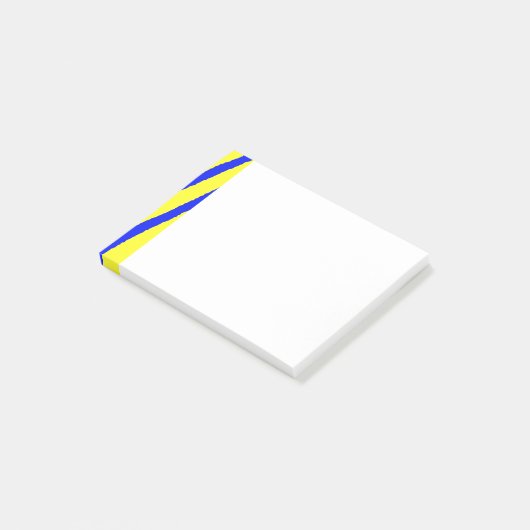 Zebra Print (geel en blauw) Post-it® Notes (Schuin)