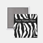 Zebra Print gepersonaliseerde naam magneet (Voorkant / Achterkant)