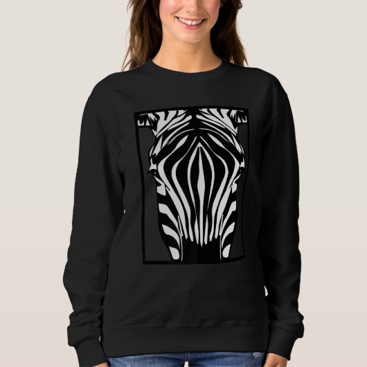 Zebra Print Gezicht voor Zebra Animal Trui (Voorkant)
