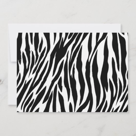 Zebra Print Girls Birthday Inture Kaart (Achterkant)