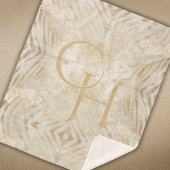 Zebra Print Glam Goud Monogrammed Modern Sherpa Deken