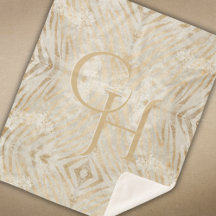 Zebra Print Glam Goud Monogrammed Modern
