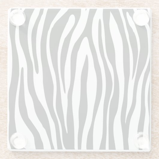 Zebra Print Glazen Onderzetter (Achterkant)