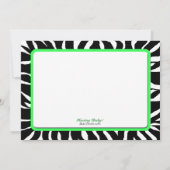Zebra Print Green Birth Announements Aankondiging (Achterkant)