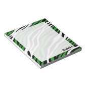Zebra Print Green Mix Personalized Notitieblok (Schuin)