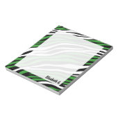 Zebra Print Green Mix Personalized Notitieblok (Linkerzijde)
