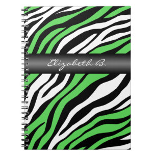 Zebra Print Green Mix Personalized Notitieboek
