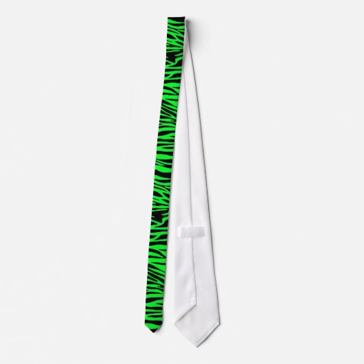 Zebra Print GREEN NEON RAVE STROPDAS (Achterkant)