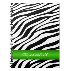 Zebra Print Green Stripe Persoonlijk Notitieboek