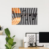 Zebra Print Guitar met notities (Thuiskantoor)