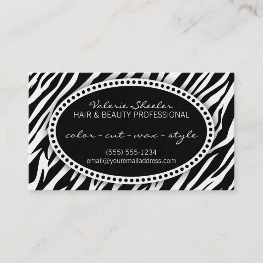 Zebra Print Hair & Beauty Appointcard Afsprakenkaartje