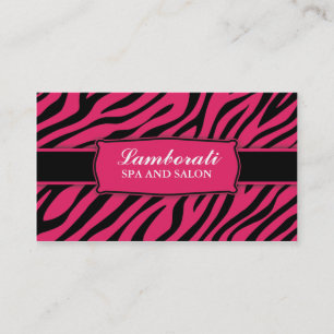 Zebra Print Hair Stylist Hairdresser Salon Roze Visitekaartje