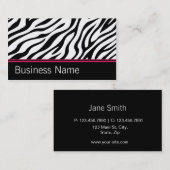 Zebra Print Hair Stylist Salon Mode Designer Visitekaartje (Voorkant / Achterkant)