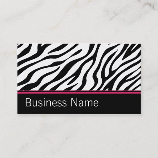 Zebra Print Hair Stylist Salon Mode Designer Visitekaartje (Voorkant)