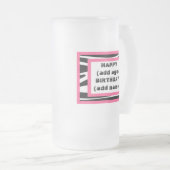 Zebra Print Happy Birthday Beer Mok (Voorkant rechts)