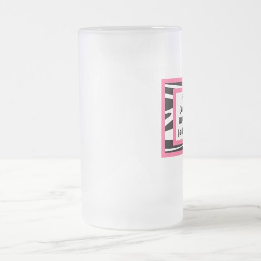 Zebra Print Happy Birthday Beer Mok (Center)