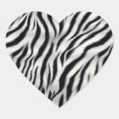 Zebra Print Hart Sticker (Voorkant)