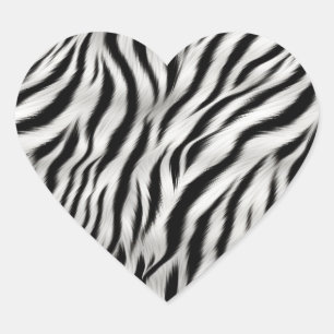 Zebra Print Hart Sticker