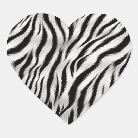 Zebra Print Hart Sticker (Voorkant)