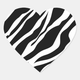 Zebra Print Hart Sticker
