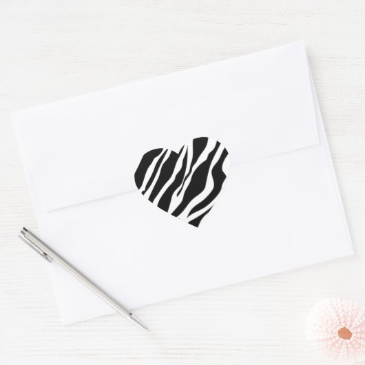 Zebra Print Hart Sticker (Envelop)