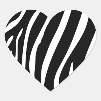 Zebra Print Hart Sticker
