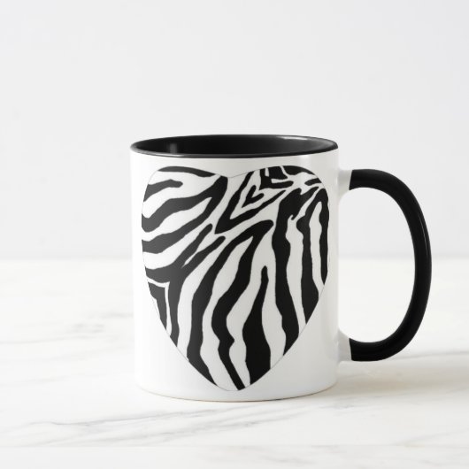 Zebra Print Heart Coffee Cup Mok (Rechts)