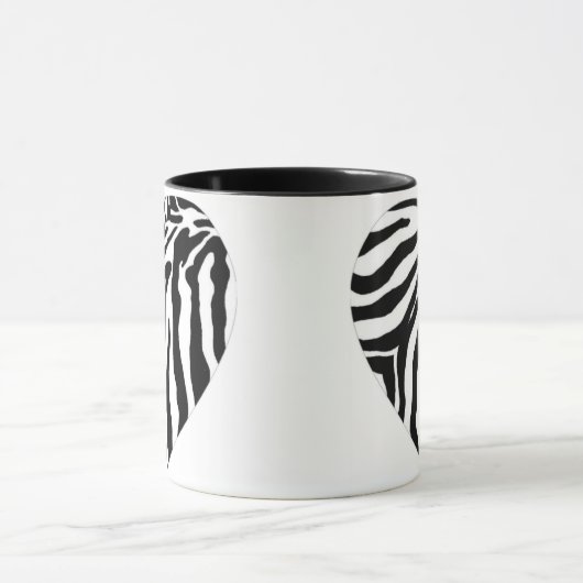 Zebra Print Heart Coffee Cup Mok (Midden)