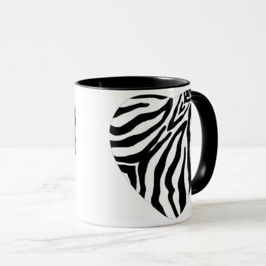 Zebra Print Heart Coffee Cup Mok (Voorkant rechts)