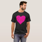 Zebra Print Heart Love Graphic Cute Valentines Day T-shirt (Voorkant volledig)